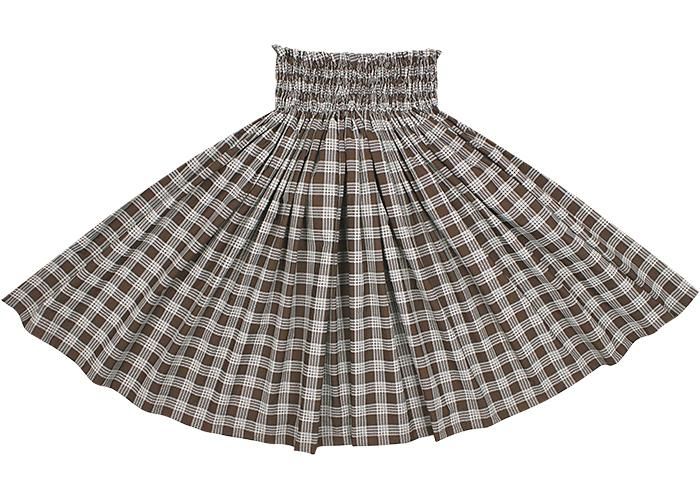 Color Matched Pau Skirt, Palaka Pattern, Chocolate, spau-K0006-chocolate