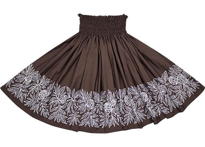 Color Match Pau Skirt, Ulu Pattern, Chocolate, spau-K0010-chocolate