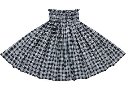 [Color Match] Pau Skirt, Palaka Pattern, Black, spau-K0006-black