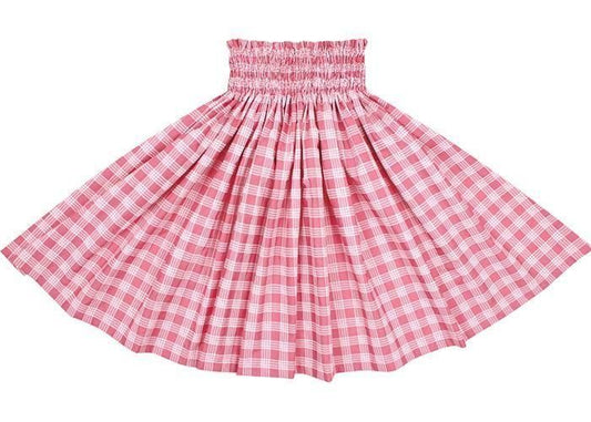 [Color Match] Pau Skirt, Palaka Pattern, Clay Rose, spau-K0006-clayrose