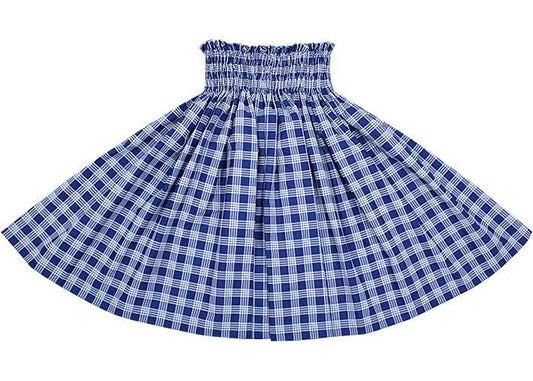 [Color Match] Pau Skirt, Palaka Pattern, Night Blue, spau-K0006-nightblue