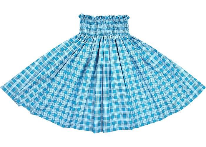 [Color Match] Pau Skirt, Palaka Pattern, Ocean, spau-K0006-ocean