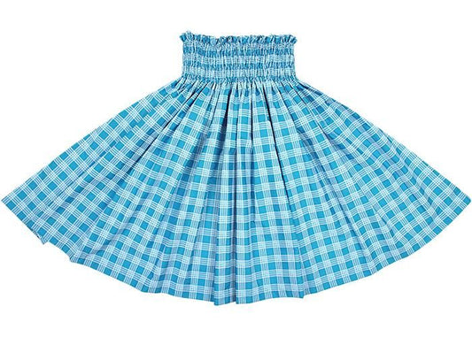 [Color Match] Pau Skirt, Palaka Pattern, Ocean, spau-K0006-ocean