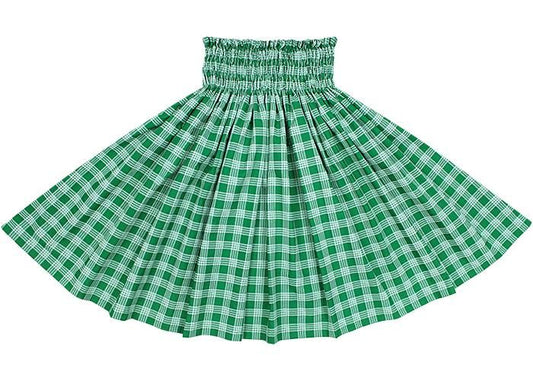 [Color Match] Pau Skirt, Palaka Pattern, Viridian, spau-K0006-viridian