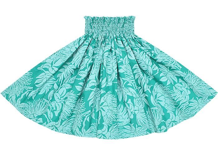 [Color Match] Pau Skirt, Lehua Lauae Print, Marine (spau-K0007-marine)