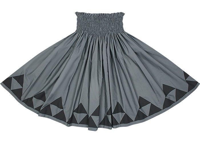Color Matched Pau Skirt, Mauna Pattern, Charcoal Gray (spau-K0008-charcoalgray)