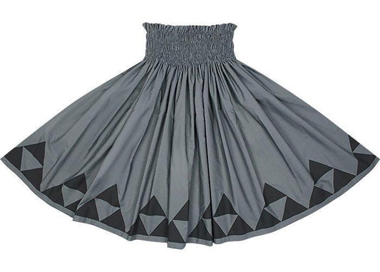 Color Matched Pau Skirt, Mauna Pattern, Charcoal Gray (spau-K0008-charcoalgray)
