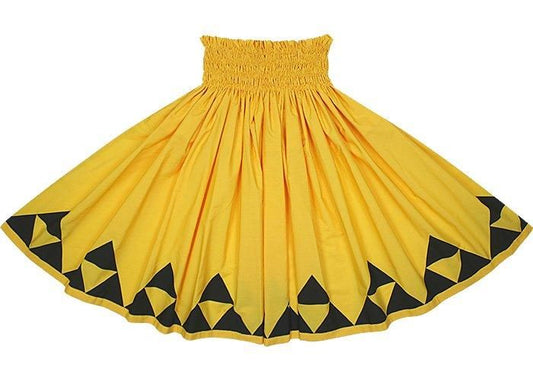 Color Matched Pau Skirt, Mauna Pattern, Gold (spau-K0008-gold)