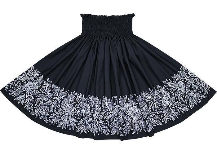 [Color Match] Pau Skirt, Ulu Pattern, Black, spau-K0010-black