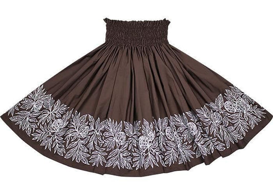 Color Match Pau Skirt, Ulu Pattern, Chocolate, spau-K0010-chocolate