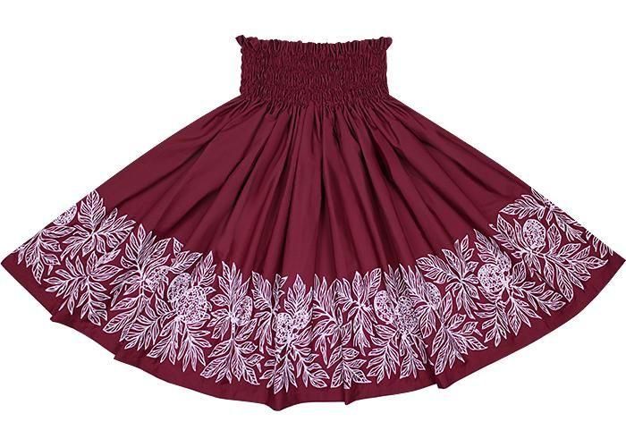 [Color Match] Pau Skirt, Ulu Pattern, Garnet, spau-K0010-garnet