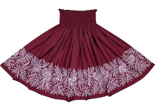 [Color Match] Pau Skirt, Ulu Pattern, Garnet, spau-K0010-garnet