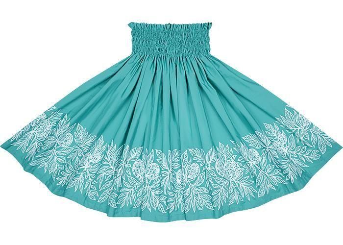 [Color Match] Pau Skirt with Ulu Pattern, Marine, spau-K0010-marine