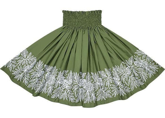 [Color Match] Pau Skirt, Ulu Pattern, Olive, spau-K0010-olive