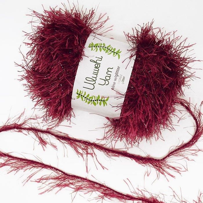 Wool yarn, Ulbehi Yarn, Wine Glitter, 50g [uygt-080A02] 
