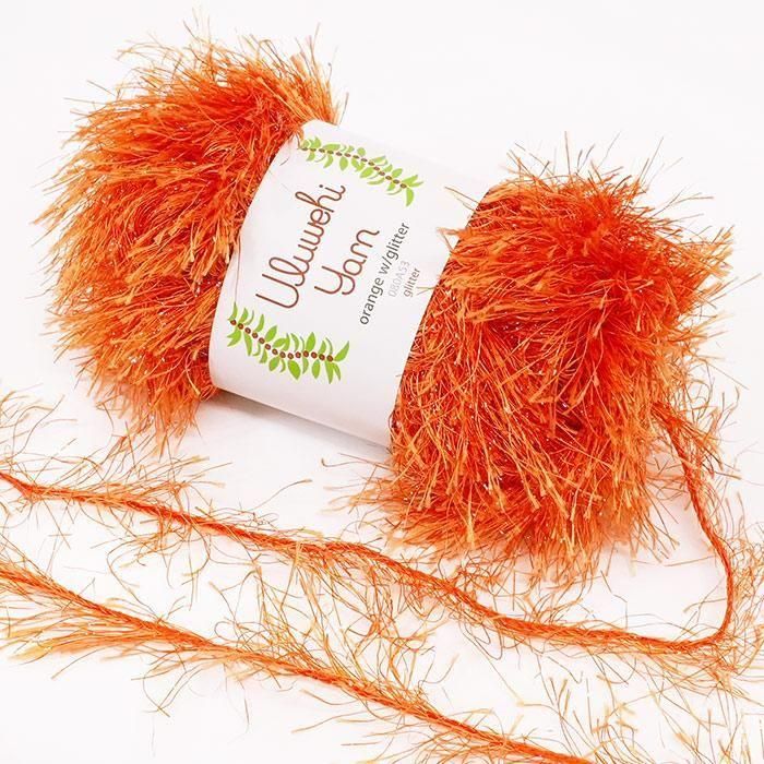 Wool yarn, Ulbehiyan Orange Glitter, 50g [uygt-080A53] 
