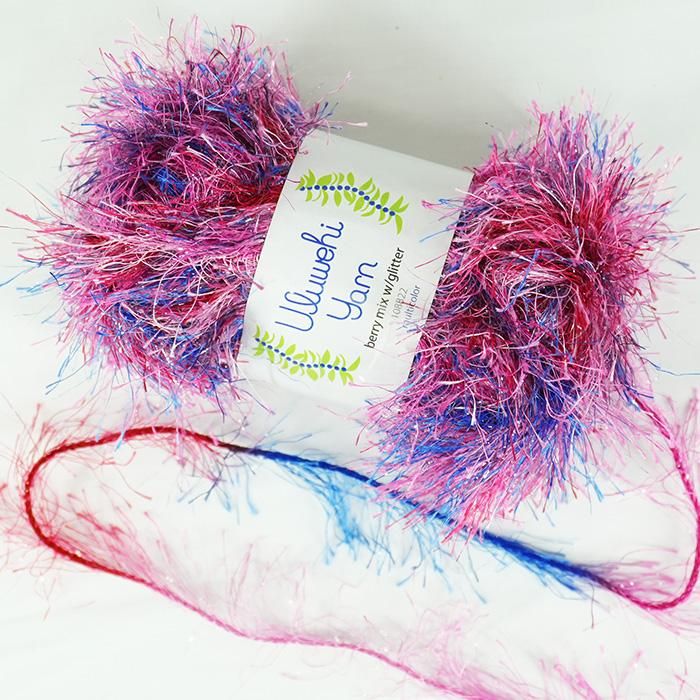 Wool yarn, Ulbehi Yarn, Berry Mix Glitter, 50g [uymx-108B22] 
