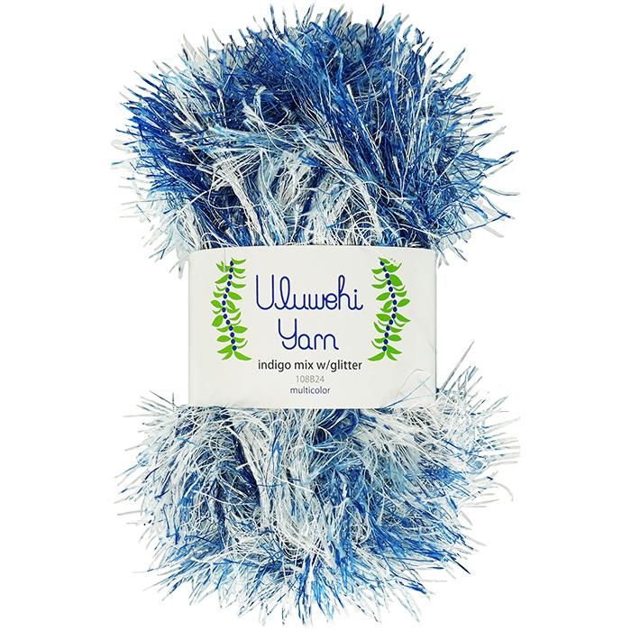 Wool yarn, Ulbehi Yarn, Indigo Mix Glitter, 50g [uymx-108B24] 