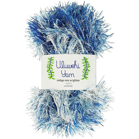 Wool yarn, Ulbehi Yarn, Indigo Mix Glitter, 50g [uymx-108B24] 