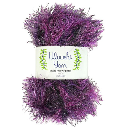 Wool yarn, Ulbehi Yarn, Grape Mix Glitter, 50g [uymx-108B26] 