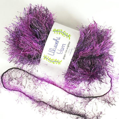 Wool yarn, Ulbehi Yarn, Grape Mix Glitter, 50g [uymx-108B26] 